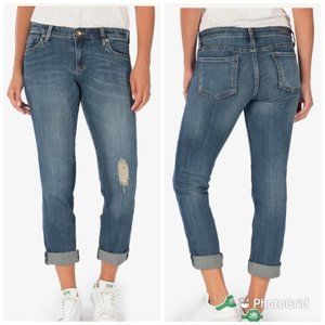 KUT from the kloth catherine boyfriend jeans high rise medium wash  size 10